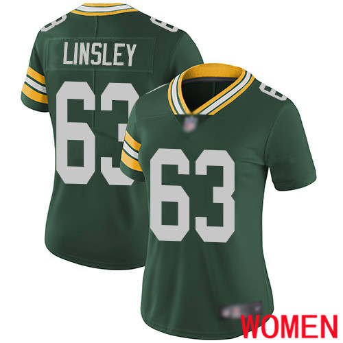Green Bay Packers Limited Green Women #63 Linsley Corey Home Jersey Nike NFL Vapor Untouchable